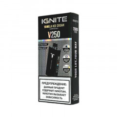 Электронная сигарета Ignite V250 Black 25000 затяжек - Vanilla Ice Cream (Ванильное мороженое)